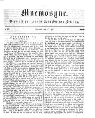 Mnemosyne (Neue Würzburger Zeitung) Mittwoch 15. Juli 1868