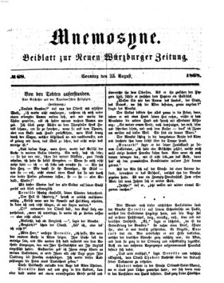 Mnemosyne (Neue Würzburger Zeitung) Sonntag 23. August 1868