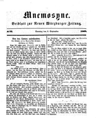 Mnemosyne (Neue Würzburger Zeitung) Sonntag 6. September 1868