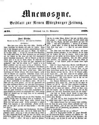 Mnemosyne (Neue Würzburger Zeitung) Mittwoch 11. November 1868