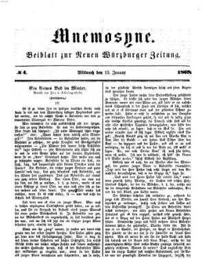 Mnemosyne (Neue Würzburger Zeitung) Mittwoch 13. Januar 1869