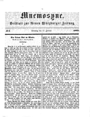 Mnemosyne (Neue Würzburger Zeitung) Sonntag 17. Januar 1869