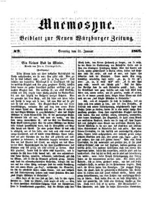 Mnemosyne (Neue Würzburger Zeitung) Sonntag 31. Januar 1869