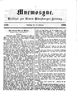 Mnemosyne (Neue Würzburger Zeitung) Sonntag 14. Februar 1869