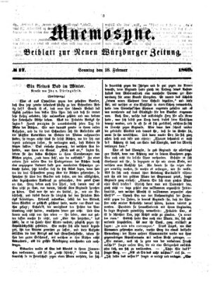 Mnemosyne (Neue Würzburger Zeitung) Sonntag 28. Februar 1869