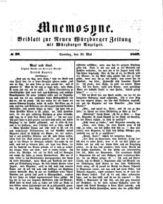 Mnemosyne (Neue Würzburger Zeitung) Sonntag 30. Mai 1869