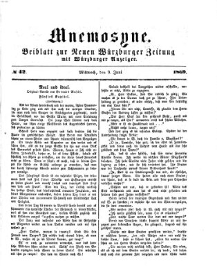 Mnemosyne (Neue Würzburger Zeitung) Mittwoch 9. Juni 1869