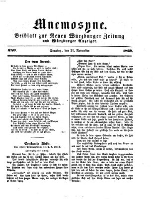 Mnemosyne (Neue Würzburger Zeitung) Sonntag 21. November 1869