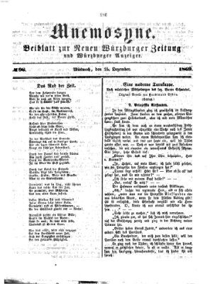 Mnemosyne (Neue Würzburger Zeitung) Mittwoch 15. Dezember 1869