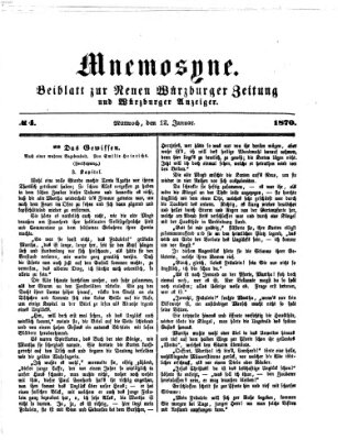 Mnemosyne (Neue Würzburger Zeitung) Mittwoch 12. Januar 1870