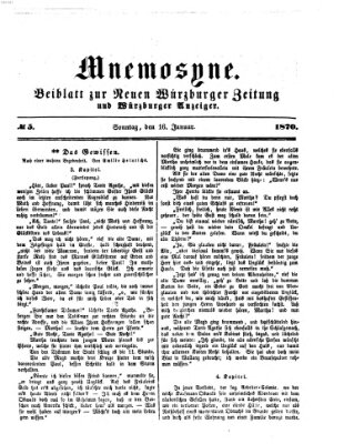 Mnemosyne (Neue Würzburger Zeitung) Sonntag 16. Januar 1870