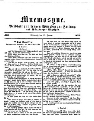 Mnemosyne (Neue Würzburger Zeitung) Mittwoch 19. Januar 1870