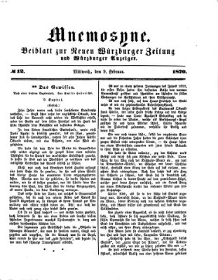 Mnemosyne (Neue Würzburger Zeitung) Mittwoch 9. Februar 1870