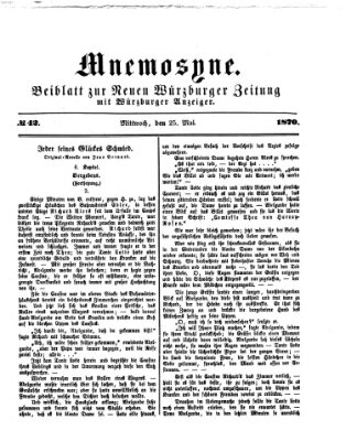 Mnemosyne (Neue Würzburger Zeitung) Mittwoch 25. Mai 1870