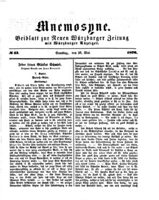 Mnemosyne (Neue Würzburger Zeitung) Samstag 28. Mai 1870