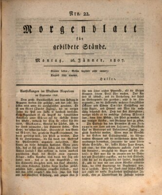 Morgenblatt für gebildete Stände Montag 26. Januar 1807