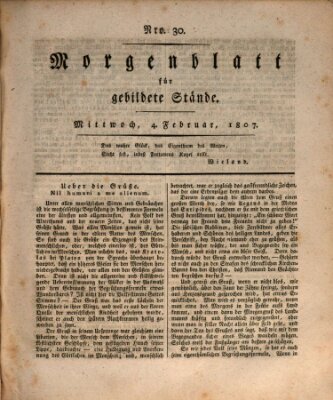 Morgenblatt für gebildete Stände Mittwoch 4. Februar 1807