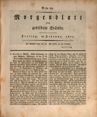 Morgenblatt für gebildete Stände Freitag 27. Februar 1807