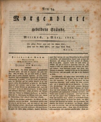 Morgenblatt für gebildete Stände Mittwoch 4. März 1807