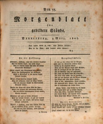 Morgenblatt für gebildete Stände Donnerstag 5. März 1807