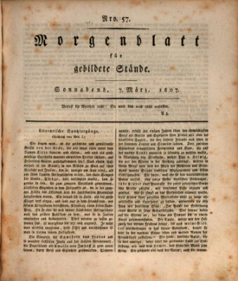 Morgenblatt für gebildete Stände Samstag 7. März 1807