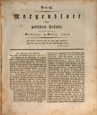 Morgenblatt für gebildete Stände Montag 9. März 1807