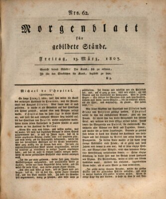 Morgenblatt für gebildete Stände Freitag 13. März 1807