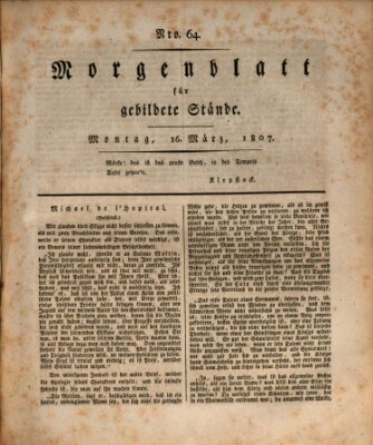 Morgenblatt für gebildete Stände Montag 16. März 1807