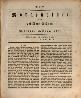 Morgenblatt für gebildete Stände Mittwoch 18. März 1807