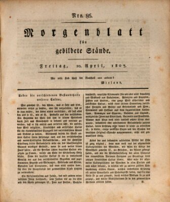 Morgenblatt für gebildete Stände Freitag 10. April 1807