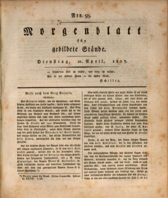 Morgenblatt für gebildete Stände Dienstag 21. April 1807