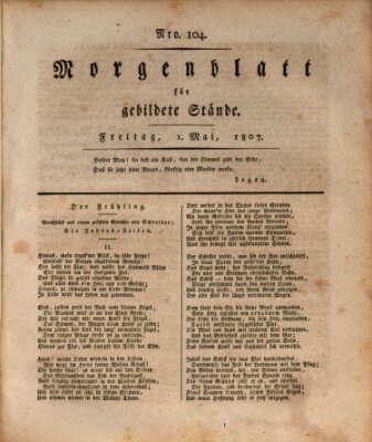 Morgenblatt für gebildete Stände Freitag 1. Mai 1807