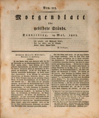 Morgenblatt für gebildete Stände Donnerstag 14. Mai 1807