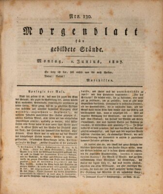 Morgenblatt für gebildete Stände Montag 1. Juni 1807