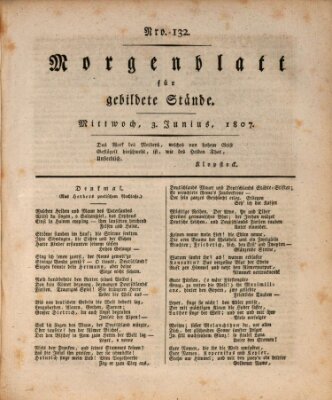 Morgenblatt für gebildete Stände Mittwoch 3. Juni 1807