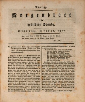 Morgenblatt für gebildete Stände Donnerstag 11. Juni 1807