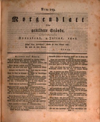 Morgenblatt für gebildete Stände Samstag 4. Juli 1807