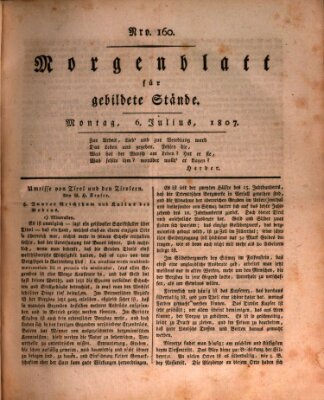 Morgenblatt für gebildete Stände Montag 6. Juli 1807