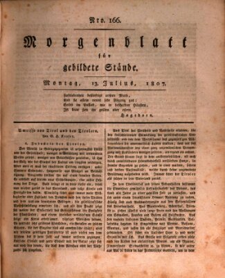 Morgenblatt für gebildete Stände Montag 13. Juli 1807