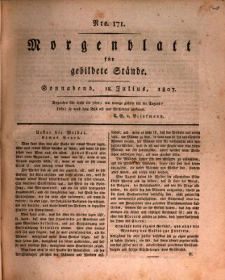 Morgenblatt für gebildete Stände Samstag 18. Juli 1807