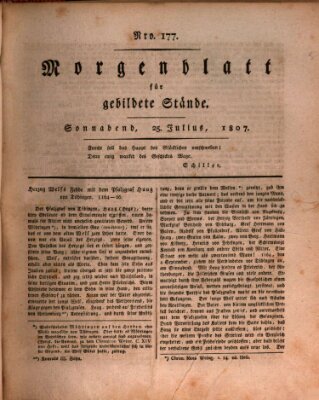 Morgenblatt für gebildete Stände Samstag 25. Juli 1807