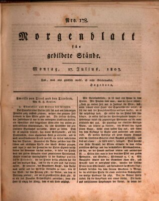 Morgenblatt für gebildete Stände Montag 27. Juli 1807