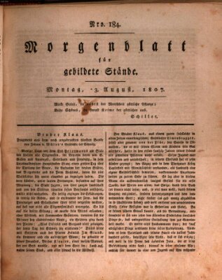 Morgenblatt für gebildete Stände Montag 3. August 1807