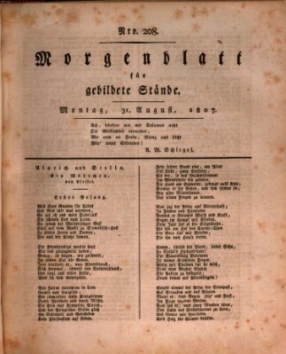 Morgenblatt für gebildete Stände Montag 31. August 1807