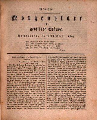 Morgenblatt für gebildete Stände Samstag 19. September 1807