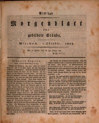 Morgenblatt für gebildete Stände Mittwoch 7. Oktober 1807