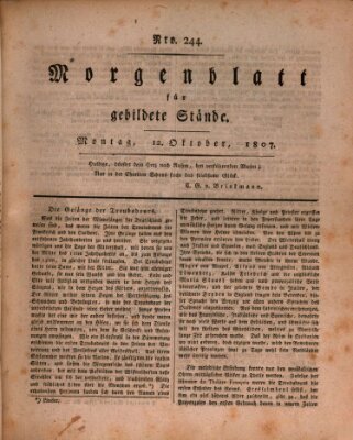 Morgenblatt für gebildete Stände Montag 12. Oktober 1807