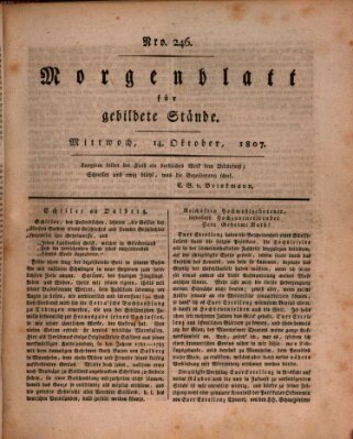 Morgenblatt für gebildete Stände Mittwoch 14. Oktober 1807