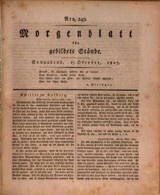 Morgenblatt für gebildete Stände Samstag 17. Oktober 1807