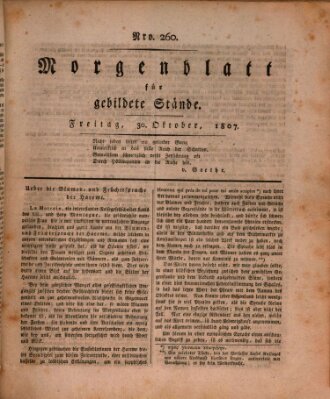 Morgenblatt für gebildete Stände Freitag 30. Oktober 1807